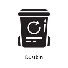 Dustbin  Vector Solid Icon Design illustration. Housekeeping Symbol on White background EPS 10 File