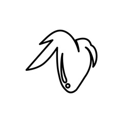 Chicken wing vector illustration. Isolated vector icon.