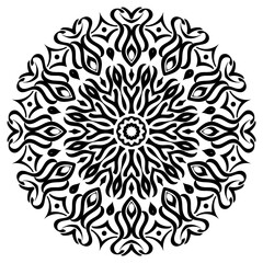 Round ornament pattern. Stencil. Mandala. Ethnic decorative background. Vector illustration.