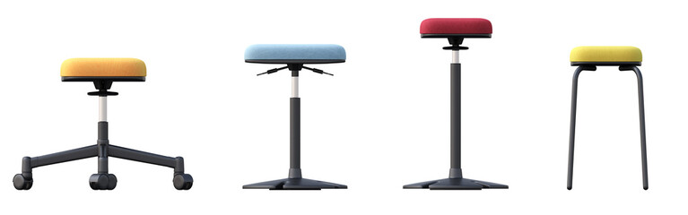 office chair isolated on white background, interior furniture, 3D illustration, cg render