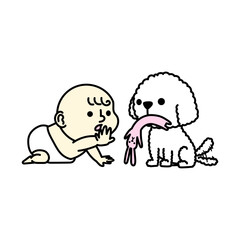 赤ちゃんと犬