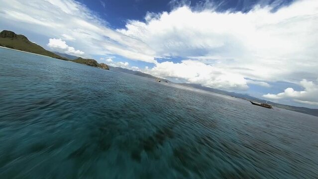 FPV drone shot around labuan bajo indonesia