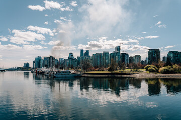Fire smoke in the City of Vancouver in Canada British Columbia