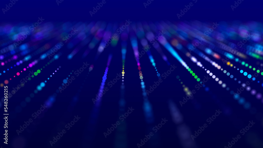 Aufkleber abstract background from dots and lines. wave of musical sounds. 3d rendering.
