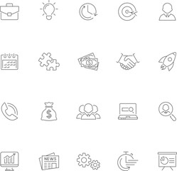 Business and finance line icons