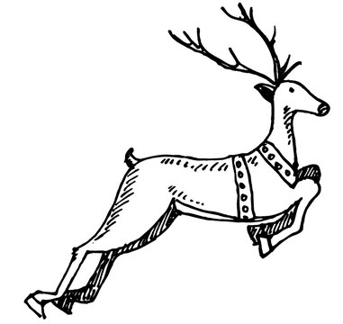 Reindeer icon freehand drawn