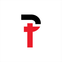 Letter P logo vector design with a cross.