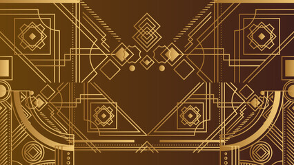 Art deco background. Gold Invitation card design vector. Abstract geometry frame and pattern background. Use for wedding invitation, cover, VIP card, print, poster and wallpaper. Vector illustration.