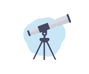 Silhouette of telescope, Astronomer Equipment Telescope logo design. Standing Telescope For Explore And Observe Galaxy And Cosmos. Discovery Optical Device vector design and illustration.
