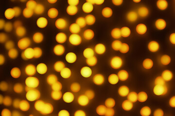 Abstract blur golden bokeh light Christmas holiday background