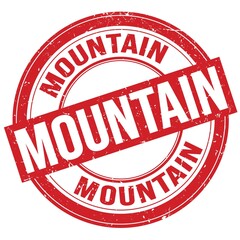 MOUNTAIN text written on red round stamp sign