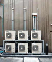 air conditioner coil lined up