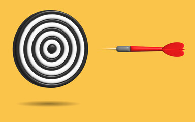 3D Realistic the target for archery sports or business marketing goal. target focus symbol sign