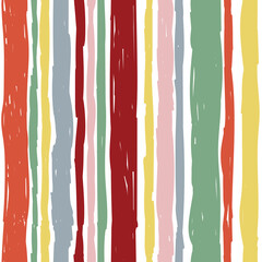 Seamless background with hand drawn vertical stripes in natural natural colors. Summer style. Vector