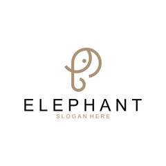 Fototapeta premium elephant head logo design premium