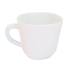 Porcelain cup. Realistic white cup. Render.