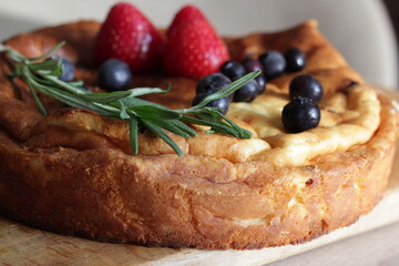 piece of cheesecake with berries