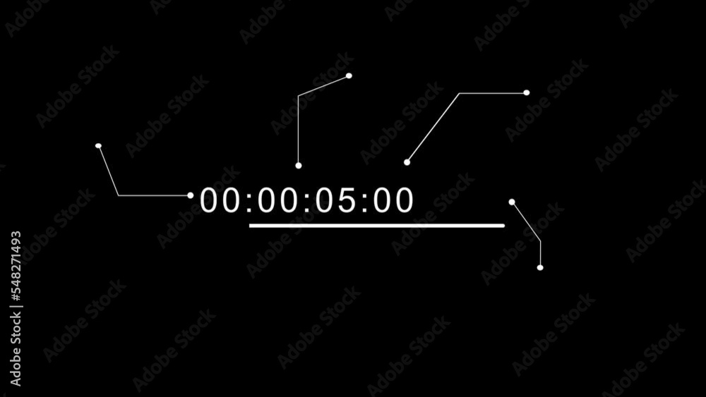 Poster digital watch, countdown timer with alpha channel or keying for any creative use