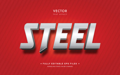 Vector Editable Text Effect in Steel 3D Style