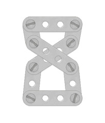 Alphabet from the details of the iron constructor. Number 8. Vector illustration isolated on white background