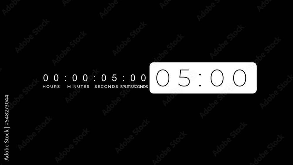 Poster digital watch, countdown timer with alpha channel or keying for any creative use