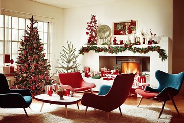 Obraz premium modern living room at christmas