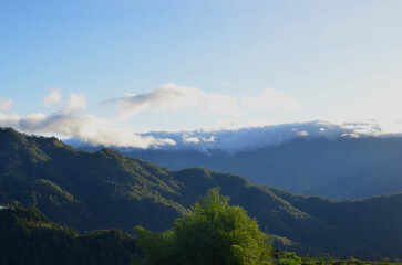 mountains, sky, landscape, view, field, green benguet_001