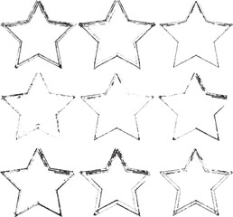 Grunge stars collection. vector illustration