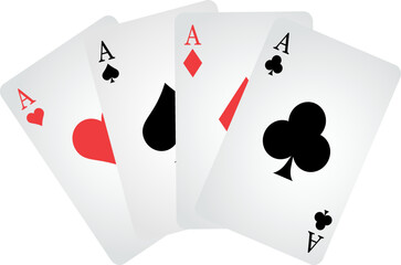 Vier Asse on white background
