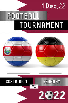 Costa Rica and Germany football match - Tournament 2022 - 3D illustration