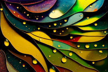 Fototapeta premium Vertical shot of majestic magical colorful glass design 3d illustrated