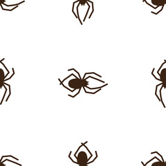 Spider vector seamless pattern on a white background. Insect pattern print on textiles, paper, wrapping paper theme