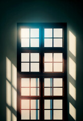 Horizontal shot of beautifully designed windows 3d illustrated