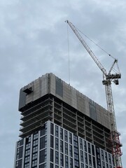 Fototapeta premium Buildings under construction in Manchester City centre. 