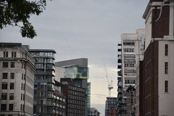 Fototapeta premium Buildings and city view in Manchester City centre. 