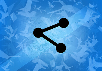 Social media link aesthetic abstract icon on blue background