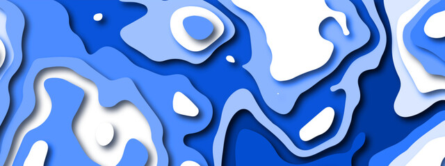 papercut background modern blue color, Modern Abstract papercut background with blue color design Abstract background.  Abstract paper cut art background design for website template. 