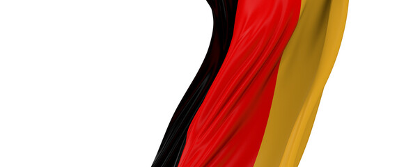 Germany flag of silk with copyspace for your text or images and white background -3D illustration png