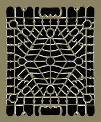 Embossed ornate grill for floor or wall