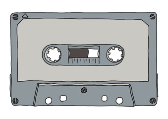 magnetic tape cassette hand drawn illustration transparent PNG