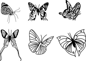 vector de bonitas mariposas IV - obrazy, fototapety, plakaty