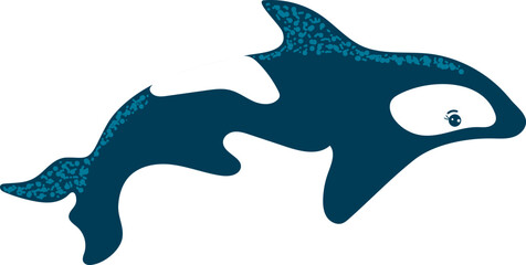 Cartoon style, killer fish, dangerous inhabitant, ocean predatory fish, design, flat vector illustration, isolated on white.