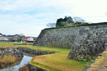 篠山城跡 二の丸石垣とお堀