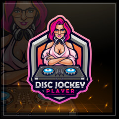 Disc Jockey mascot. e sports logo design