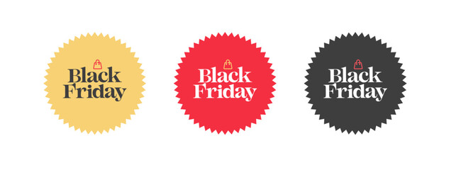 Black friday campaign tags for product discounts.