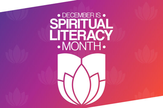 December is Spiritual Literacy Month. Vector illustration. Holiday poster.