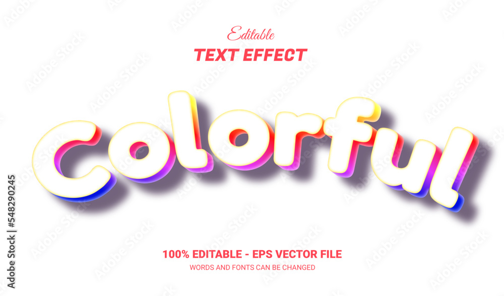Canvas Prints colorful editable 3d text effect