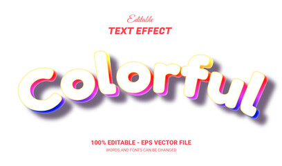 colorful editable 3d text effect