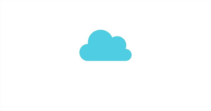 Storm and clouds. Animated vector on white background. Weather report video. Seamless weather icon