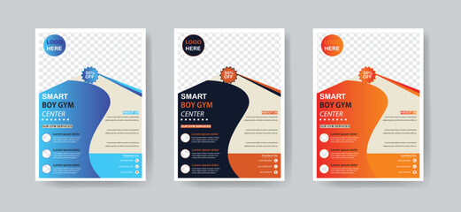 Smart boy gym center flyer design template print ready.